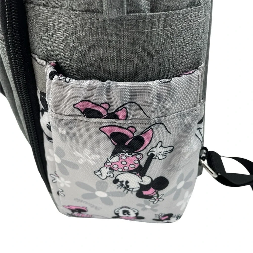 Disney Baby Minnie Mouse Diaper‎ Bag Backpack Grey 13 Pockets Stroller Loops NWT